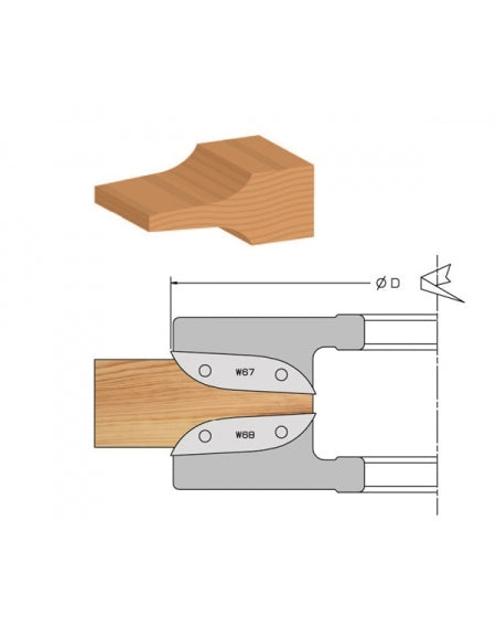 Porte-outils à plate-bande profil à gorge à plaquettes Forézienne