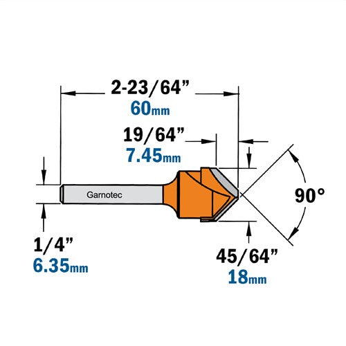 V-groove cutter 90° (Alucobond), HW 815