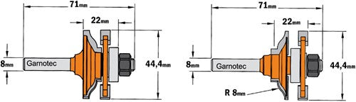 Set van 2 profiel- en tegenprofielfreesstukken, HW 991