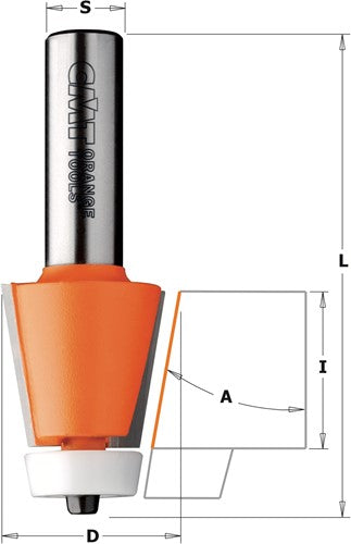 Kwartronde frees met "Delrin" lager 18°, HW 880