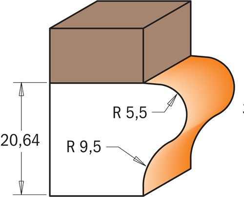 Fraise pour rebord de fenêtre avec roulement, HW 855