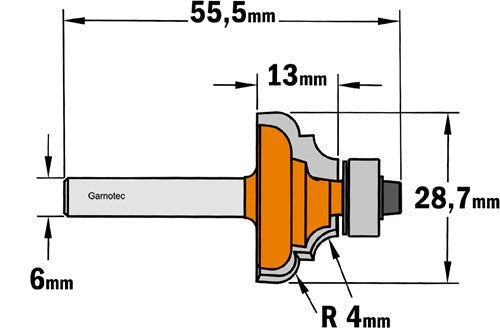 Profile cutter with bearing, HW 744