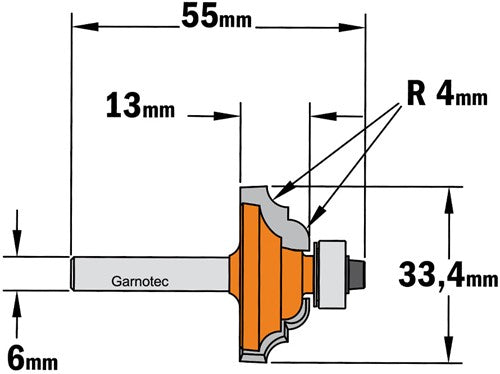 Profile cutter with bearing, HW 741