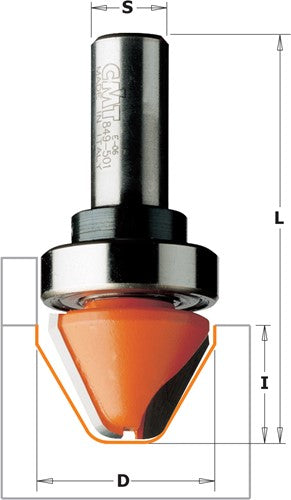 Fraise à lettres à 60° avec roulement, HW 849