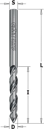 Foret hélicoïdal HWM solide, angle de coupe de 60°, droite 363