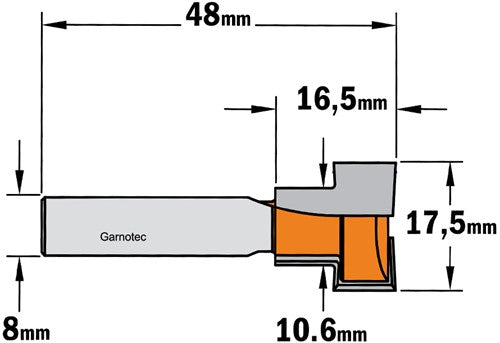 Cutter for T-slots, (bolt M10). 950