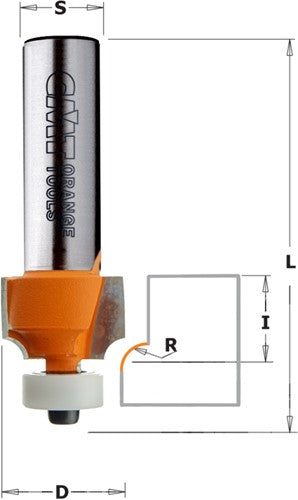 Kwartronde frees met "Delrin" lager, HW 880