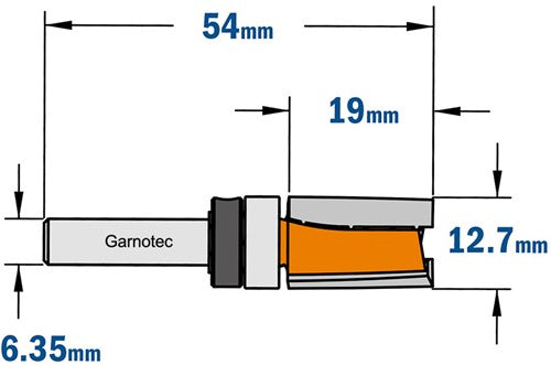 Rebate and edge cutter with bearing, HW 801