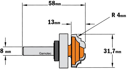 Profile cutter with bearing, HW 948