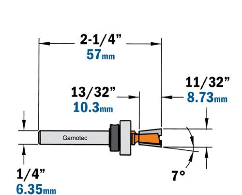 Dovetail cutter with bearing, HWM 818