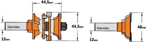 Cutter set for door profile and counter profile, HW 955