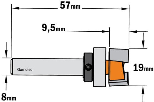 Rebate and edge cutter with bearing, HW 952