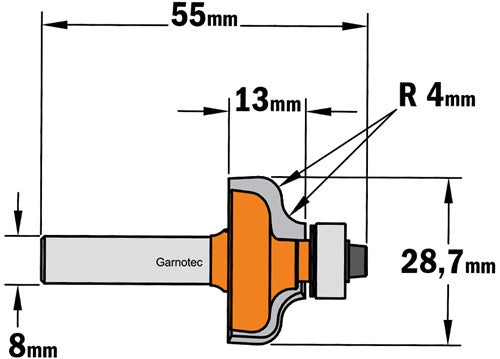 Profile cutter with bearing, HW 959