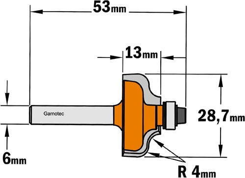 Profile cutter with bearing, HW 760