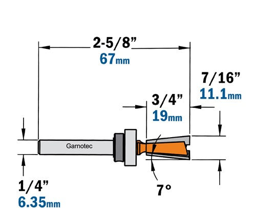 Dovetail cutter with bearing, HW 818