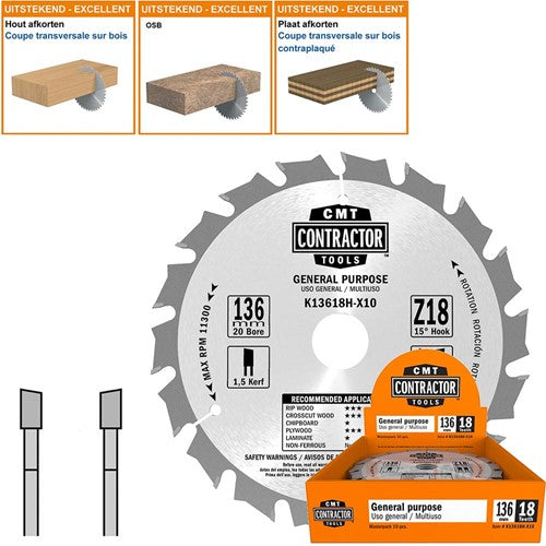 HW Contractor universele zaagbladenset, 10 stuks K136