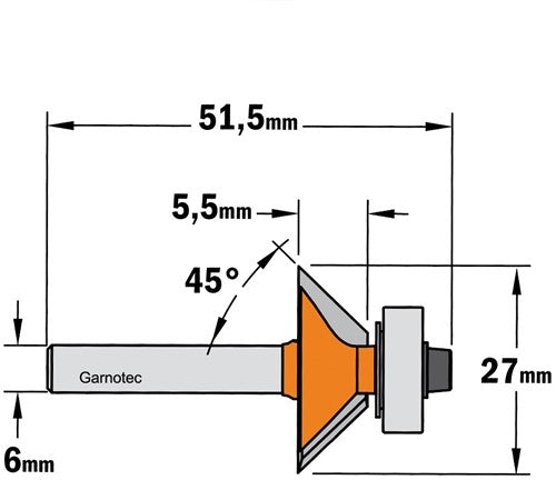 Aanschuinfrees met lager, HW 710