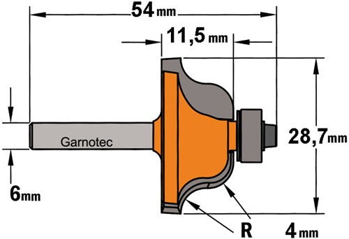 Profile cutter with bearing, HW 740