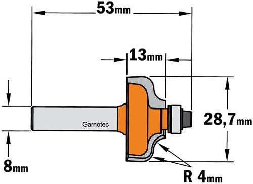 Profile cutter with bearing, HW 960