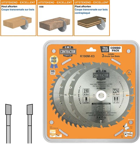 HW Contractor K190 universele zaagbladenset