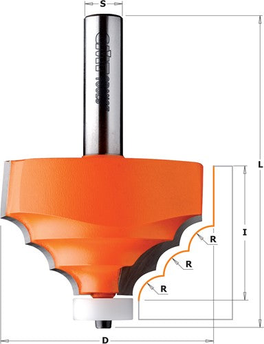 Kwartronde frees met "Delrin" lager, HW 880