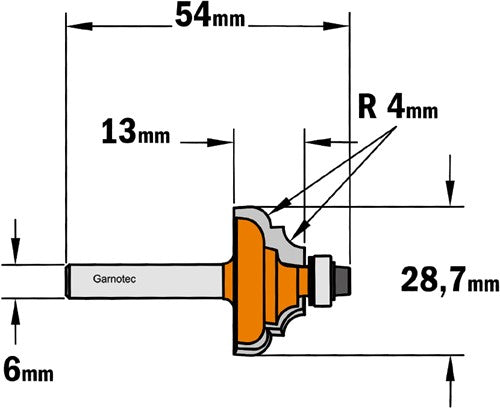 Profile cutter with bearing, HW 745