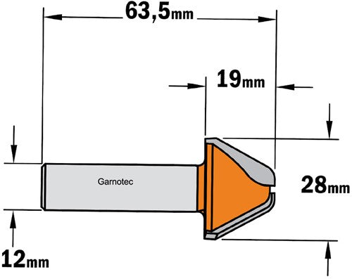 Lettersnijder 60° met lager, HW 949