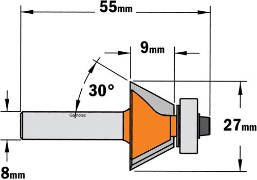 Aanschuinfrees met lager, HW 909