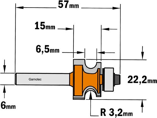 Profile cutter with bearing, HW 761