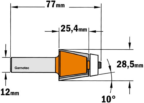 Bevel cutter with "Delrin" bearing, HW 980