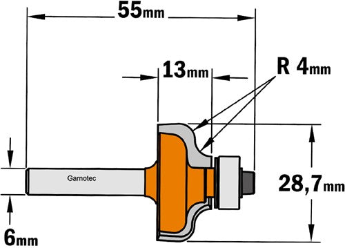 Profile cutter with bearing, HW 759