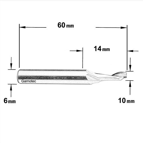 Fraise à rainurer pour aluminium et plastique en HS 5% co, spirale positive, droite 221