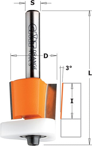 Flush cutter 3° with "Delrin" bearing, HW 807