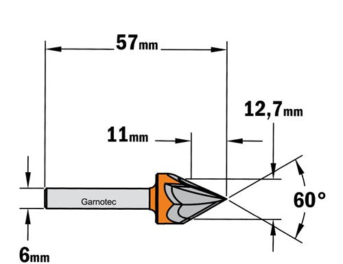 HW 758 60° laser tip cutter