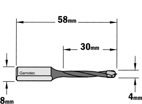 Special twist drill bit for Mafell® machine, straight 312