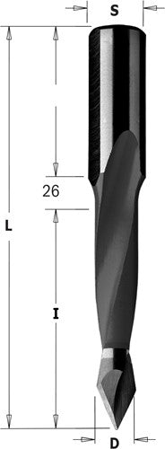 Bits for multi-spindle drills for through holes, straight 314