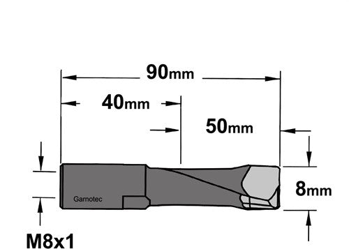 Special mèche hélicoïdale pour machine Festool DF700 Domino, droite 380