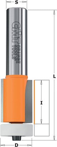 Straight milling cutter with "Delrin" bearing, HW 880