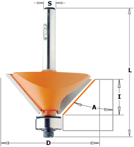 Chamfer cutter with bearing, HW 836