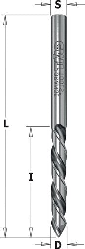 Foret hélicoïdal HWM solide, angle de coupe de 60°, gauche 363