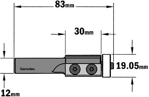 Straight milling cutter with "Delrin" bearing, HWM 980