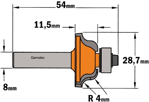 Profile cutter with bearing, HW 940