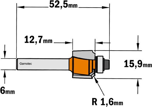 Kwartronde frees met lager, HW 739