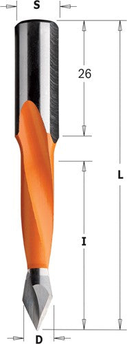 Bits for multi-spindle drills for through holes, left 314