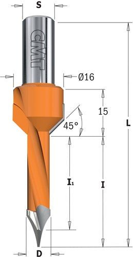 Boor met verzinkboor, links 378