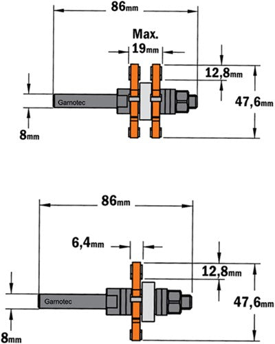 Adjustable tooth and groove cutters, HW 900