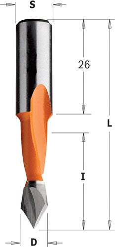 Bits for multi-spindle drills for through holes, left 313