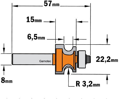 Profile cutter with bearing, HW 961