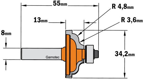 Profile cutter with bearing, HW 946