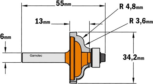 Profile cutter with bearing, HW 746